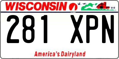 WI license plate 281XPN