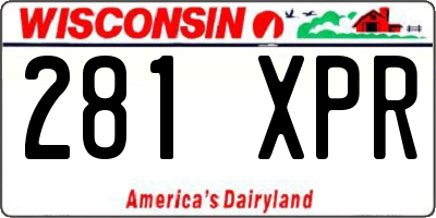WI license plate 281XPR