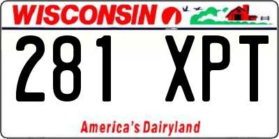 WI license plate 281XPT
