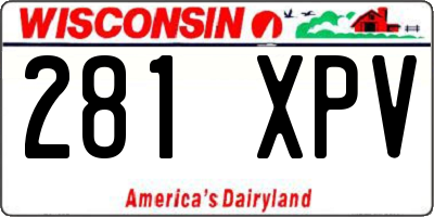 WI license plate 281XPV