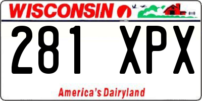WI license plate 281XPX