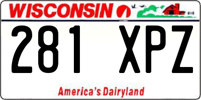 WI license plate 281XPZ