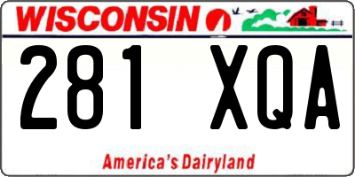 WI license plate 281XQA