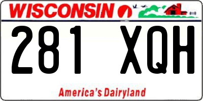 WI license plate 281XQH