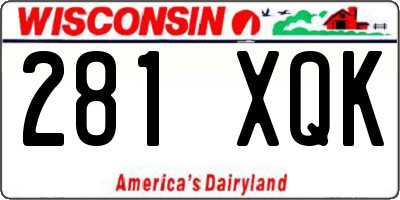 WI license plate 281XQK