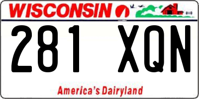 WI license plate 281XQN