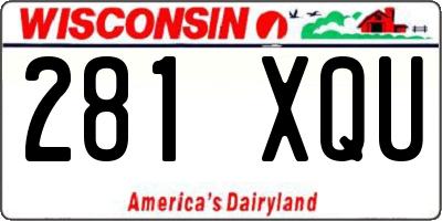 WI license plate 281XQU