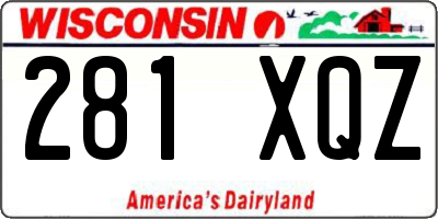 WI license plate 281XQZ