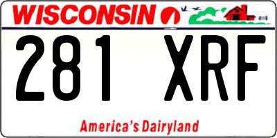 WI license plate 281XRF