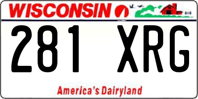 WI license plate 281XRG