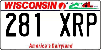 WI license plate 281XRP