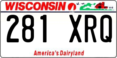 WI license plate 281XRQ