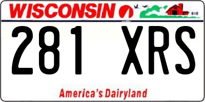 WI license plate 281XRS