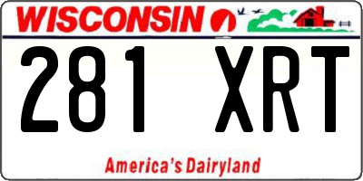 WI license plate 281XRT