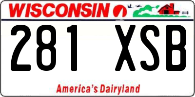 WI license plate 281XSB