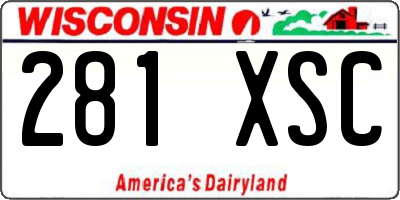 WI license plate 281XSC