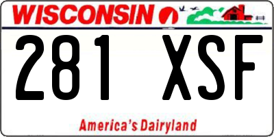WI license plate 281XSF