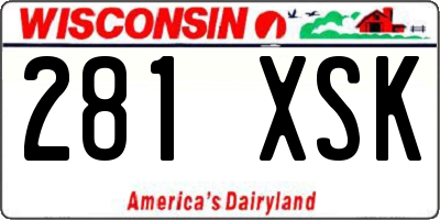 WI license plate 281XSK