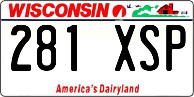 WI license plate 281XSP