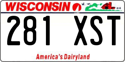 WI license plate 281XST
