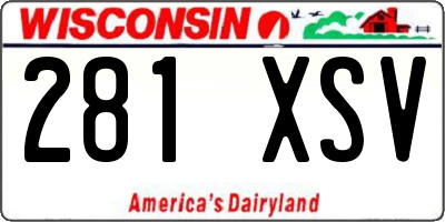 WI license plate 281XSV