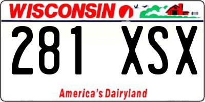 WI license plate 281XSX