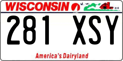 WI license plate 281XSY