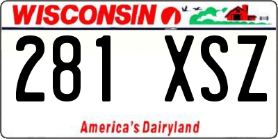 WI license plate 281XSZ