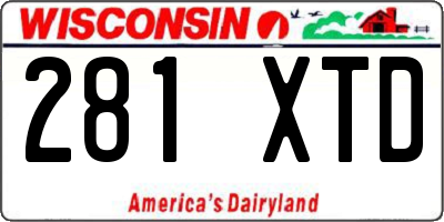 WI license plate 281XTD