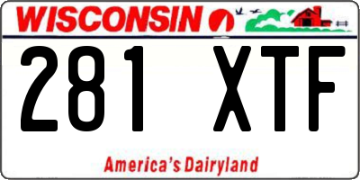 WI license plate 281XTF