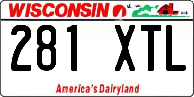 WI license plate 281XTL