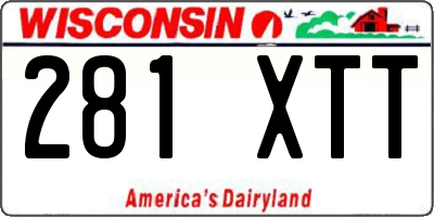 WI license plate 281XTT