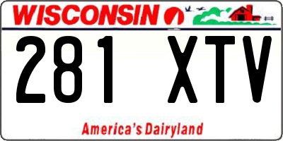 WI license plate 281XTV