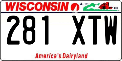 WI license plate 281XTW