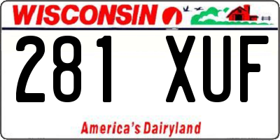 WI license plate 281XUF