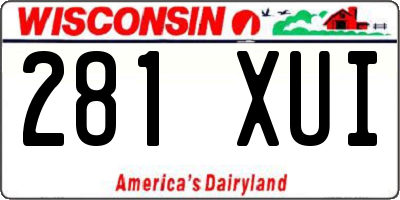 WI license plate 281XUI