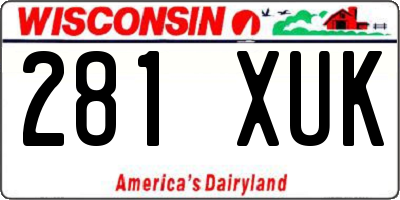 WI license plate 281XUK