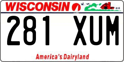 WI license plate 281XUM