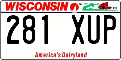 WI license plate 281XUP
