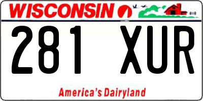 WI license plate 281XUR