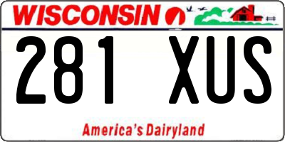 WI license plate 281XUS