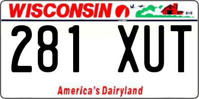 WI license plate 281XUT