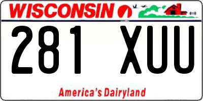 WI license plate 281XUU