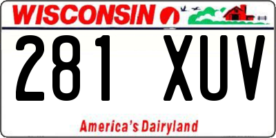 WI license plate 281XUV