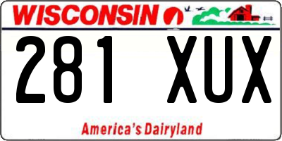 WI license plate 281XUX