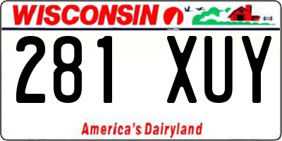 WI license plate 281XUY