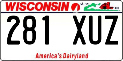 WI license plate 281XUZ