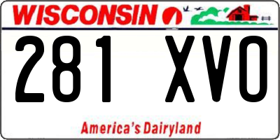 WI license plate 281XVO