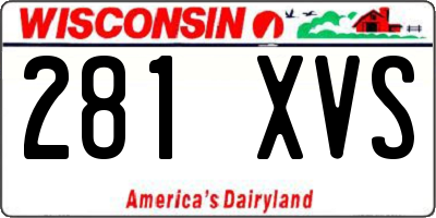WI license plate 281XVS