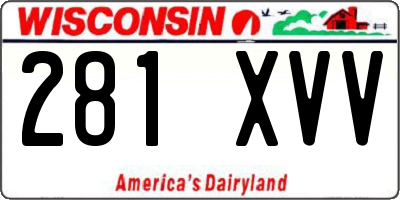 WI license plate 281XVV